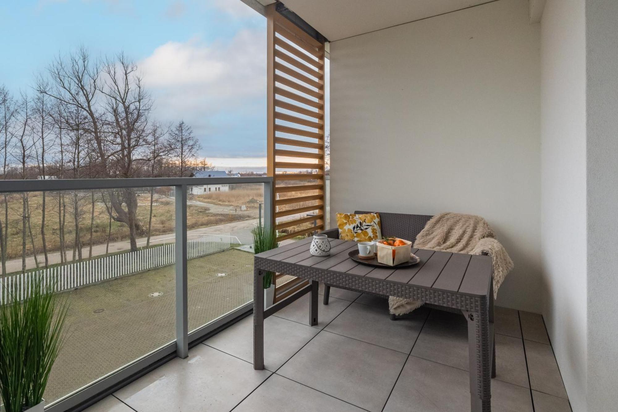 Coast With Large, Furnished Balcony In By Renters Apartment Gaski (Koszalin)